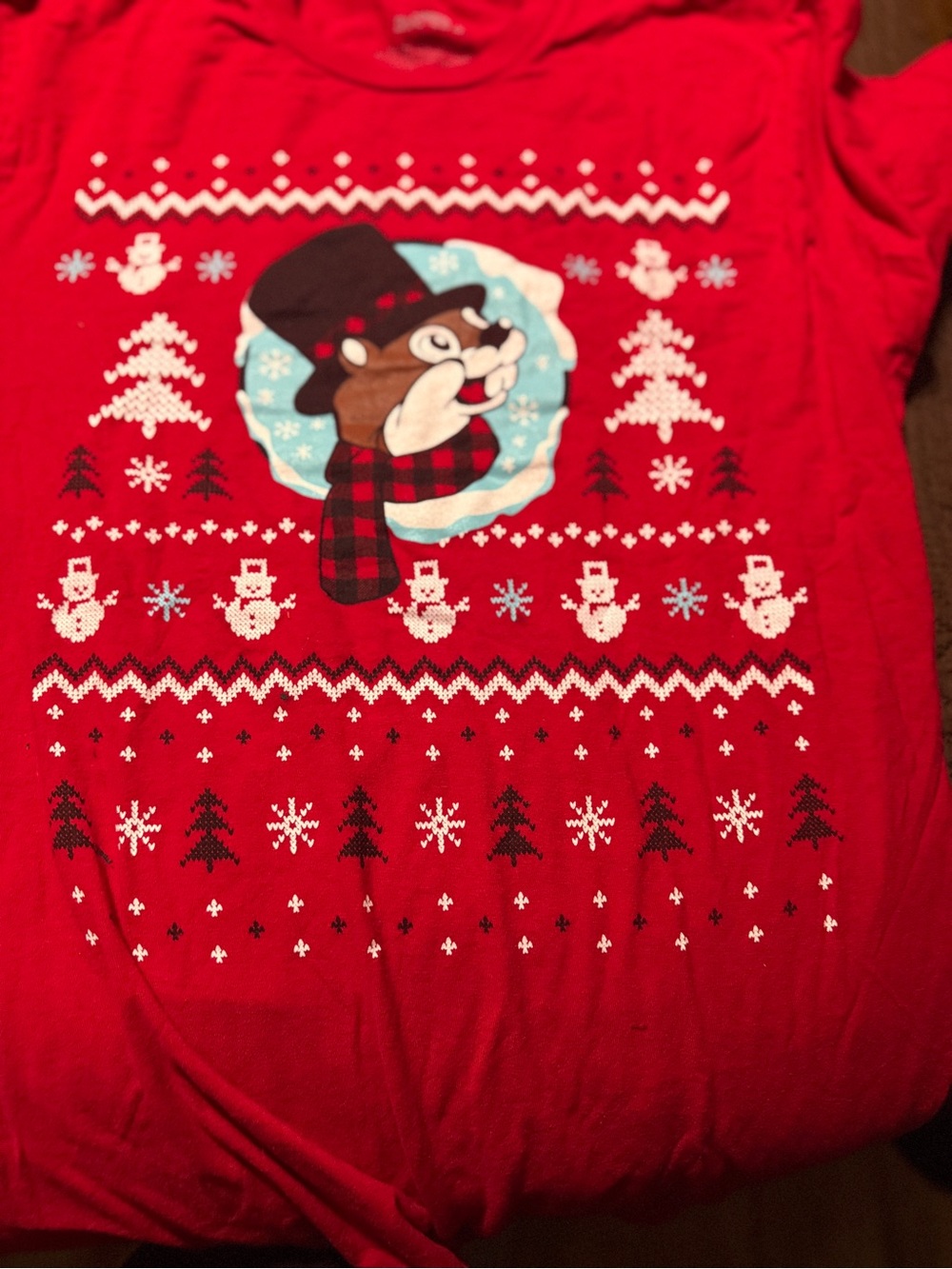 Red Holiday Graphic Short Sleeve Tee